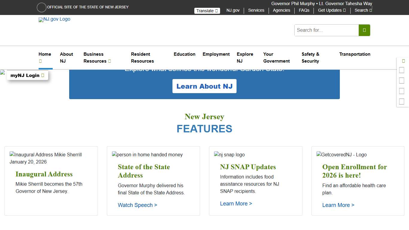 The Official Web Site for The State of New Jersey